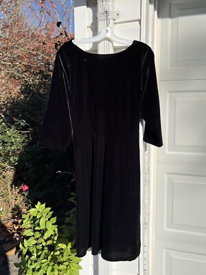 NWT Talbots Gorgeous Black Velvet Ballet Neck Fun Back MIDI Lined Dress 18W