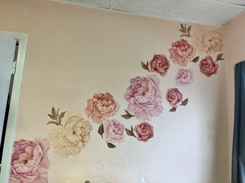 Andere Pfingstrosen Wandtattoo Pfingstrose Floral Wandtattoo Rosenstrauß Blumen abziehen und - Bild 9 von 9