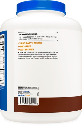 Nutricost Whey Protein Isolate (Chocolate) 5 LBS - Non-GMO & Gluten Free - Picture 4 of 5