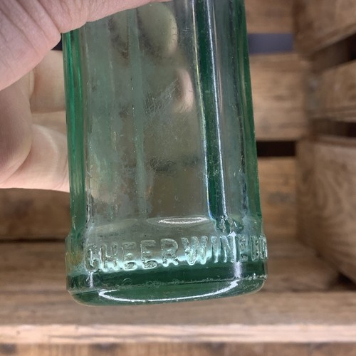 1920’s Vtg Green Glass Embossed Octagonal Cheerwine Bottle 6 Oz Granite Falls NC - Picture 5 of 6