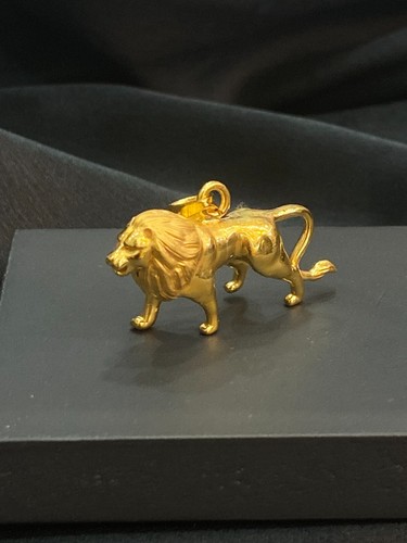 Elegant Men's Handmade Solid 3D King Lion Pendant In Hallmark 22ct Yellow Gold - Bild 9 von 10