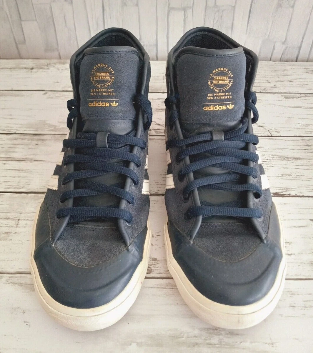 Adidas Matchcourt Mid Men's 8.5 White/Blue Suede Skate Shoes