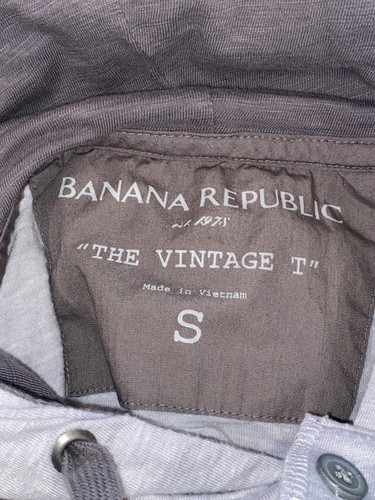 Banana Republic The Vintage T Hooded Shirt Size Small Gray - Picture 3 of 7