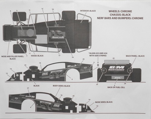 KIT #57 KEITH ROCCO RACING ASPHALT MODIFIED RACE CAR KIT - 1/25 - Picture 4 of 7