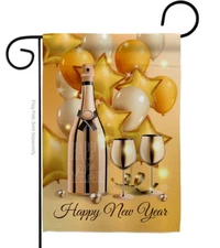 Golden New Year Garden Flag Winter Decorative Small Gift Yard House Banner