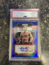 2022 Panini Prizm UFC Signatures BELAL MUHAMMAD BLUE Prizm 39/49 PSA 10 AUT0 10