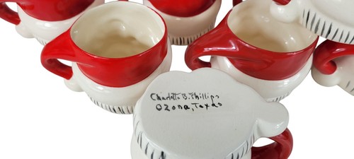 Vtg 1950s Mallory Jamar Ceramic Christmas Santa Claus Punch Bowl 12 Mugs Ladle - Picture 22 of 24