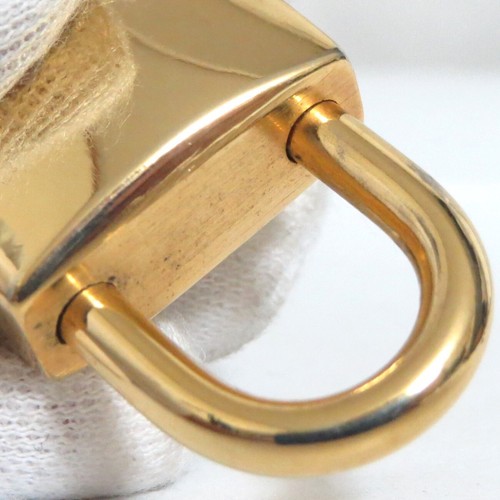 Auth Fendi Clochette Padlock Cadena W/ 2 Keys Set Goldtone Metal Brown Leather - Picture 9 of 24