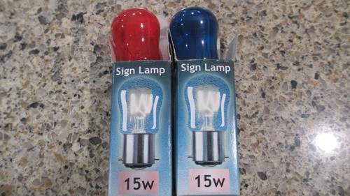 2, Crompton 15w Sign Lamps, Blue, Red - Picture 1 of 4