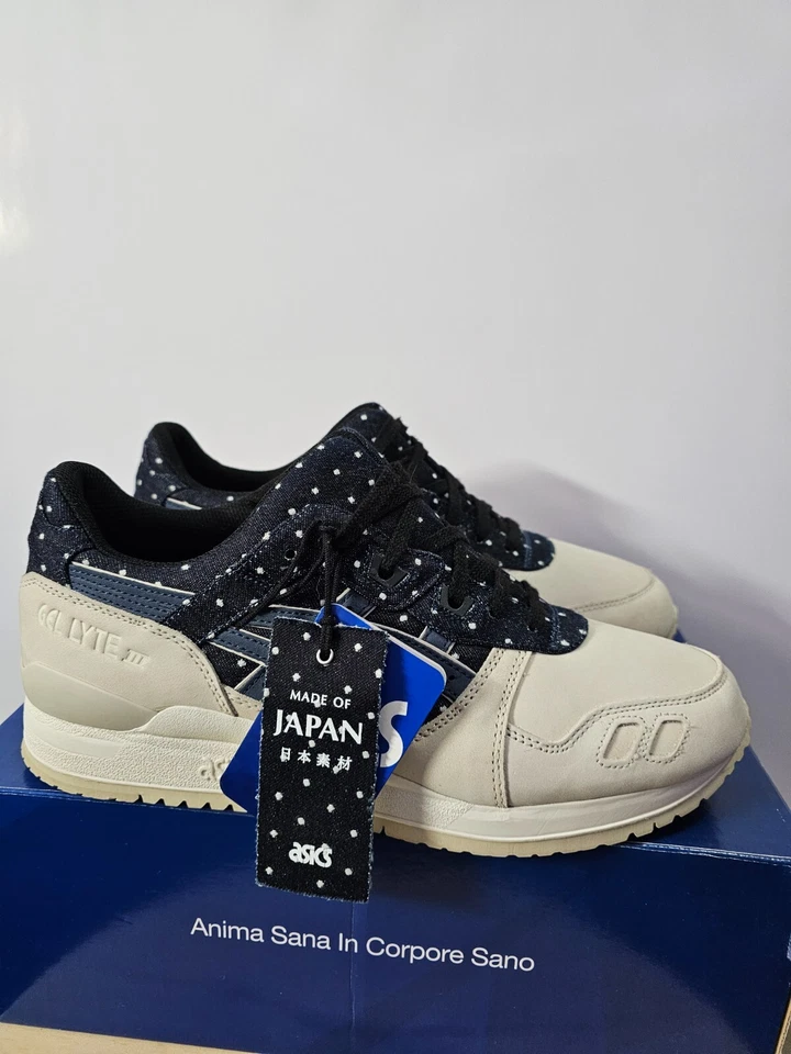 Deadstock Size 10 - ASICS Gel Lyte 3 Japanese Denim Indian Ink (H625L-5050) RARE - Image 3 of 4