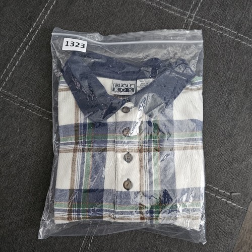 Vintage Bugle Boy Polo Shirt Men's Large Multicolored Plaid Short Sleeve Golfing - Picture 12 of 12