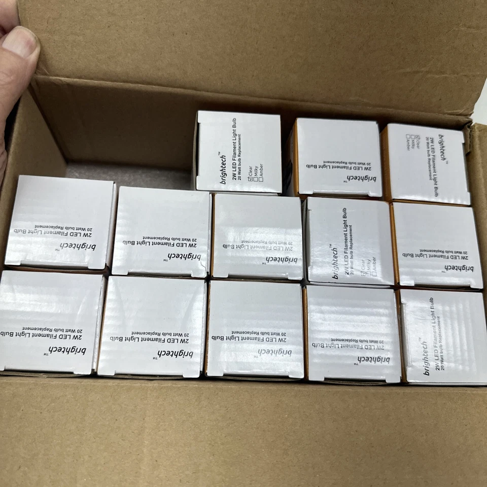Box of 13 BRIGHTECH EDISON SHAPE DIMMABLE 2 watt LED BULBS-NEW - Image 2 of 4