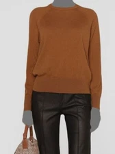 $395 Vince Women's Brown Wool Cashmere Sweater Size L