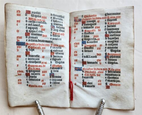 1519 BOOK OF HOURS PRINTED on VELLUM FRAGMENT antique POST-INCUNABULA scarce - Picture 7 of 18
