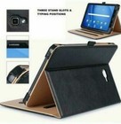 Genuine Leather Black Tan Case Cover For Samsung galaxy Tab T510 and T515 10.1"