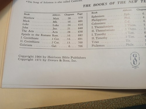 Holy Bible Large 1971 Red Letter Master Reference Edition Heirloom Family Bible - Picture 7 of 8