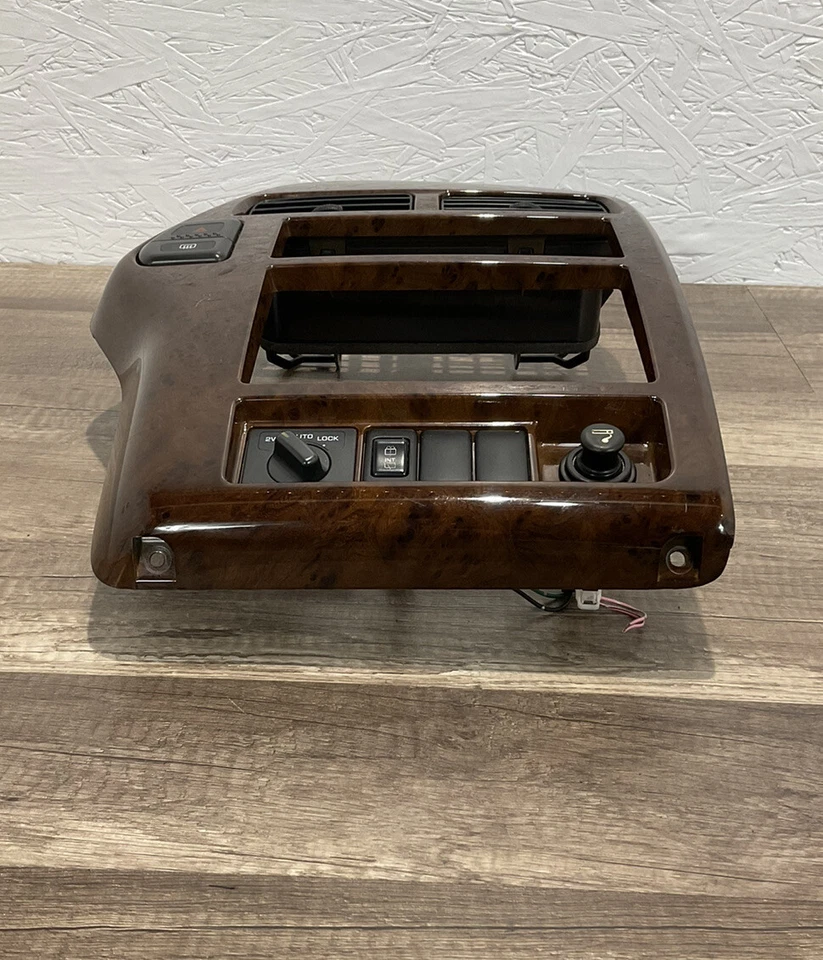 ➡️1997-2000 INFINITI QX4 WOODGRAIN 4WD 收音机 DASH HVAC TRIM BEZEL。 原始设备制造商。 — 第 4/4 张图片