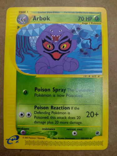 Pokemon Arbok Non-Holo Expedition 35/165 fast neuwertig Ohne Etikett