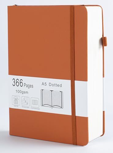 Thick Bullet Dotted Journal with 366 Numbered Pages, A5 Journal for Brown - Bild 1 von 7
