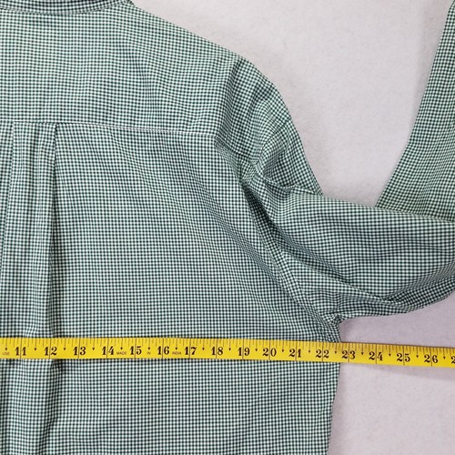 Vintage Brooks Brothers Makers Button Down Shirt 15-3 Green White Check Made USA - Picture 3 of 6