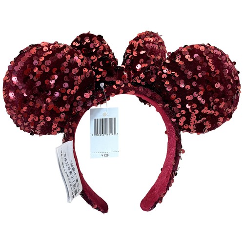 Disney~Mickey Red+Green+Blue Sequin Mnnie Bow Ears Best friends&Couples Headband - Picture 3 of 24