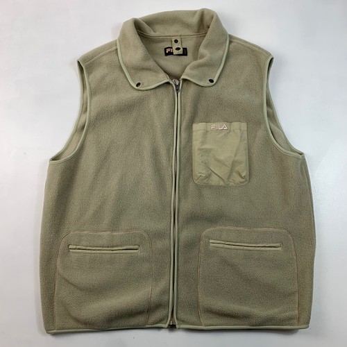 Cappotto uomo vintage anni 90 Fila imbottito con pile rimovibile XL beige - Foto 4 di 5