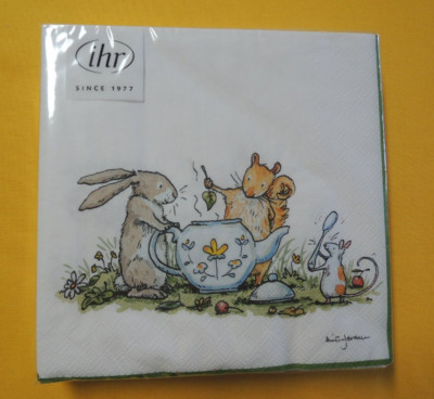 20 Servietten Tee Tea Party Tiere 1 Packung OVP Motivservietten Anita Jeram ihr