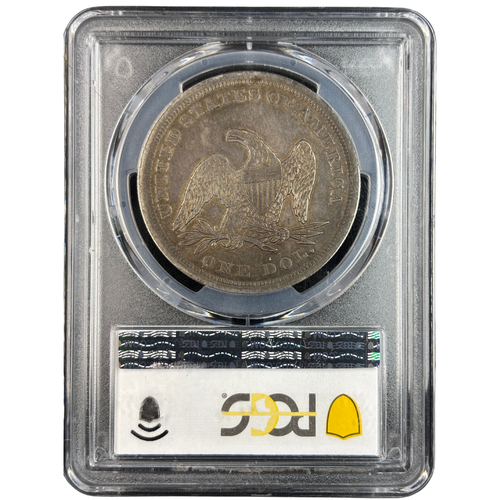1842 PCGS AU50 Liberty Seated Dollar - Picture 2 of 5