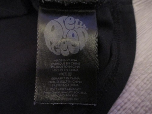 Pretty Green Polo Shirt Mens Medium Black Grey Floral Short Sleeve 1/4 Button - Picture 8 of 11