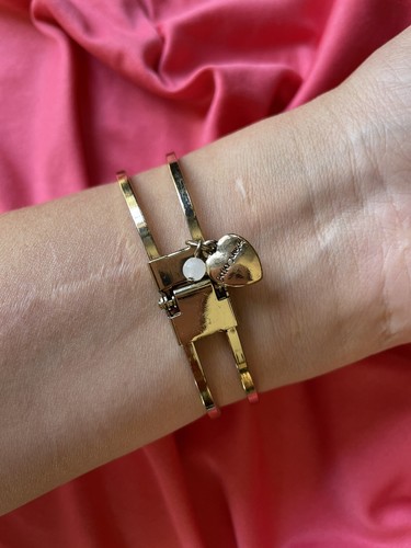 Betsey Johnson Spider Lux Pink Spider Spiderweb AB Hinged Bangle Bracelet RARE - Picture 4 of 6