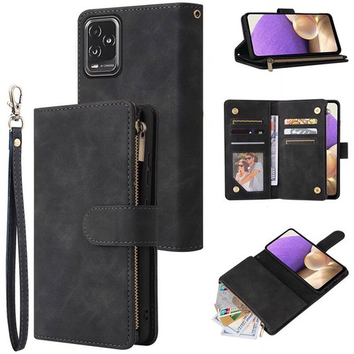 Für BLU View 5 Pro Brieftasche Etui Reißverschluss Tasche Flip Karte Handschlaufe Ständer - Bild 3 von 34