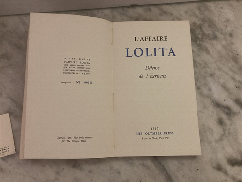 GIRODIAS, Maurice. L’Affaire Lolita: LIMITED EDITION NO. 00105 / 5000. 1957 SOFT - Picture 4 of 17