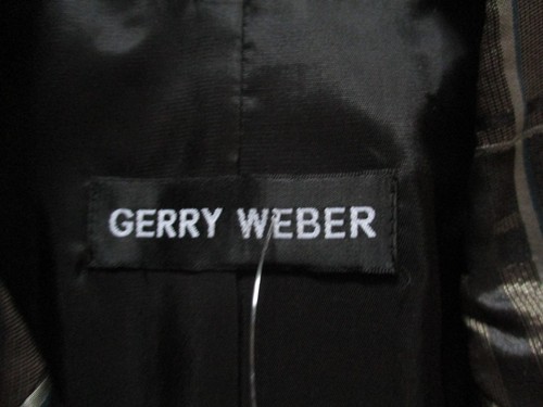 GERRY WEBER Ladies SMART Jacket SIZE 10 Lined Office Work CHECKED Brown Bronze - Picture 2 of 6