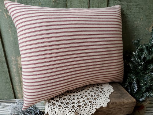 PRIMITIVE VINTAGE FOLK ART CABIN CHRISTMAS WINTER SANTA 1805 TREE FARM PILLOW - Picture 6 of 7