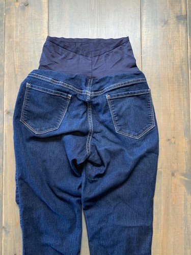 Old Navy Maternity Women's Skinny Full Panel Solid Blue Boot Cut Jeans Size: 8 - Picture 7 of 9
