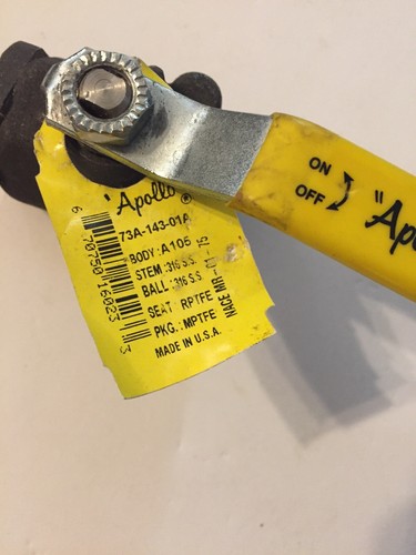 Apollo 73A-140 ser. Válvula de bola de acero al carbono palanca de bloqueo con tuerca, 3/8" NPT - Imagen 3 de 10