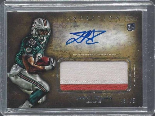 1/1 Lamar Miller 2012 Topps Inception Gold RPA Patch Auto RC #D 26/75 Jersey #26