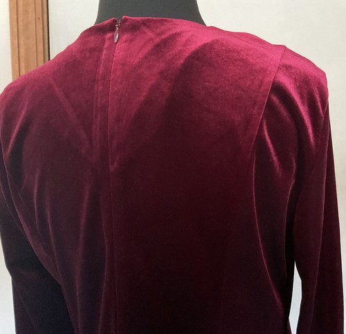 Vestido Maxi Rojo Borgoña Terciopelo Ajuste Estilo XXL Cremallera Trasera LS Caprichoso Y2K - Imagen 9 de 14