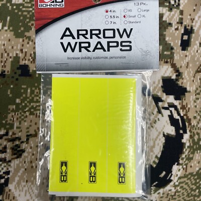 Bohning Arrow Wraps Carbon Neon Yellow 4 Inch Small 13 Pack