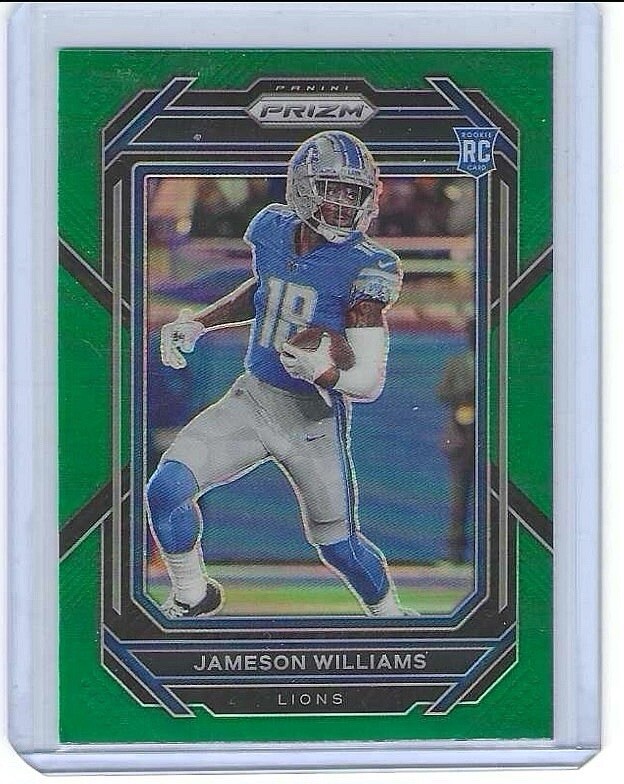 2022 Panini Prizm Green Prizm #311 Jameson Williams RC Detroit Lions