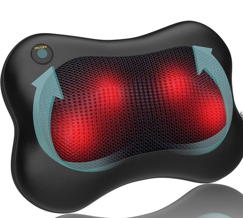 Shiatsu Therapeutic Massage Heat Pain Relief Neck Cushion Pillow - Picture 15 of 23