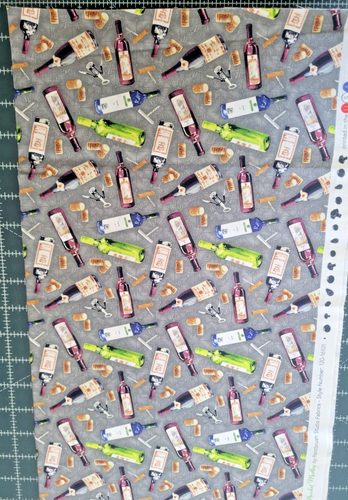 Wine Tasting Corks and Openers Vineyard Cotton Fabric By The Yard  - Picture 3 of 3