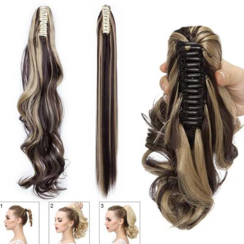 Extensión de cabello con clip de garra gruesa en cola de caballo real como humana cola de flequillo cola de pony ombre - Imagen 22 de 30