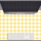 Large Desk Top Mat Pad Protector for Home Office Keyboard 90x45 Yellow check