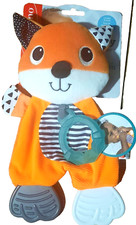 Infantino New Cuddly Teether Fox Baby Crinkle Texture Activity Toy NIP