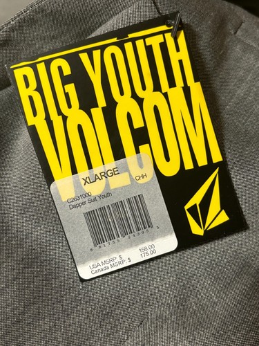 New NWT Volcom Boys Corpo Class Dapper Gray Black Rare Suit Youth Size XL - Picture 24 of 24