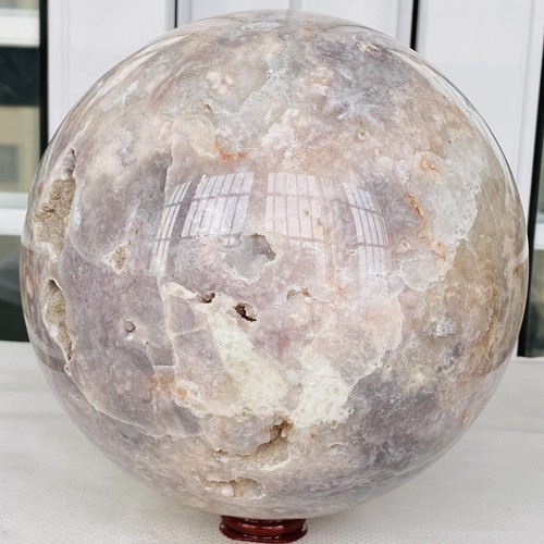 Natural Cherry Blossom Agate Sphere Quartz Crystal Ball Healing Gem 9280G - Picture 10 of 12