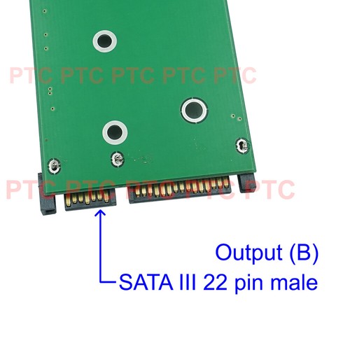 SATA3.0 to M.2 NGFF B-key SSD Adaptor, Support NGFF M.2 SSD 2230 2242 2260 2280 - Picture 3 of 5