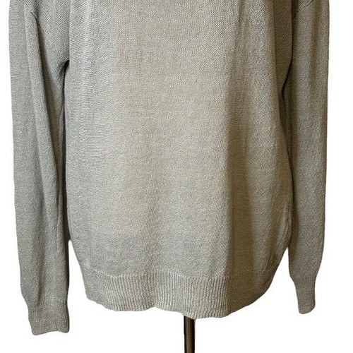 Soft Surroundings Gray Linen Blend Sweater Lace Inset Size XL #26141 Feminine - Picture 4 of 9