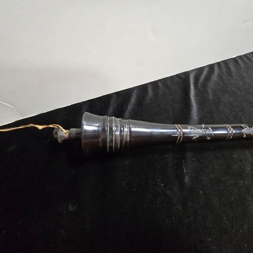 Vintage Extra Large Chinese Calligraphy Brush 34" long carved bovine handle - Picture 2 of 21